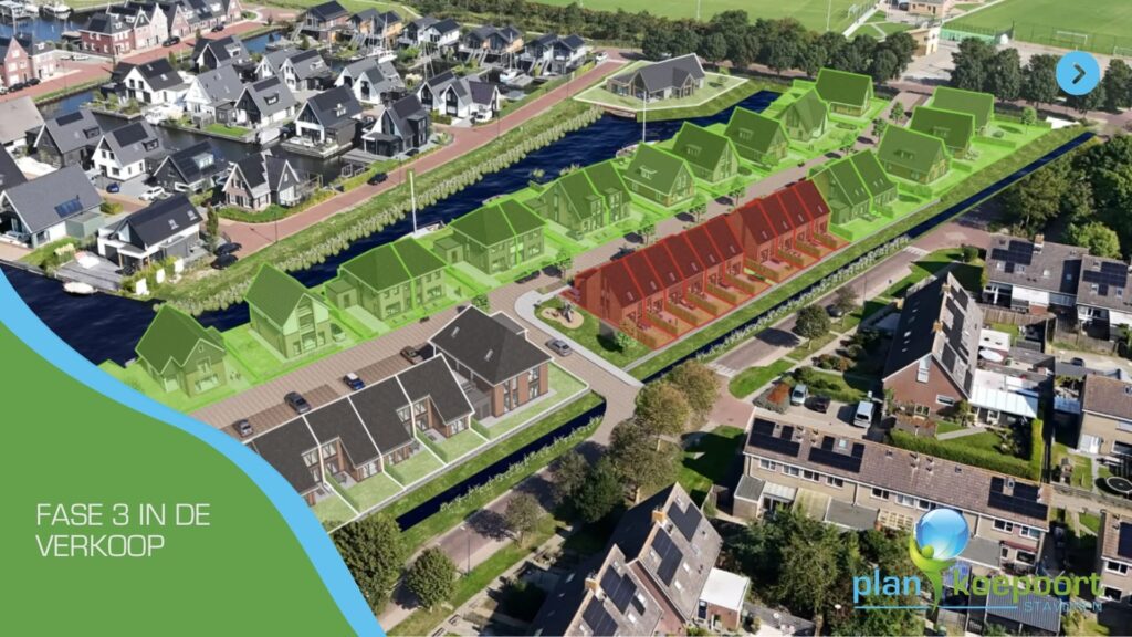 Kaart van Plan Koepoort in Stavoren met fase 3 in de verkoop