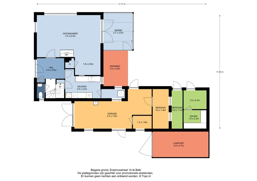 Erasmusstraat 14, Balk – plattegrond