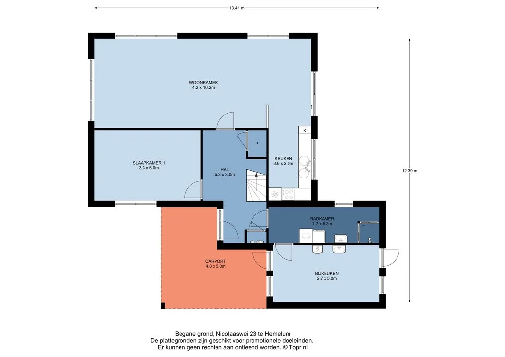 Nicolaaswei 23, Hemelum – plattegrond