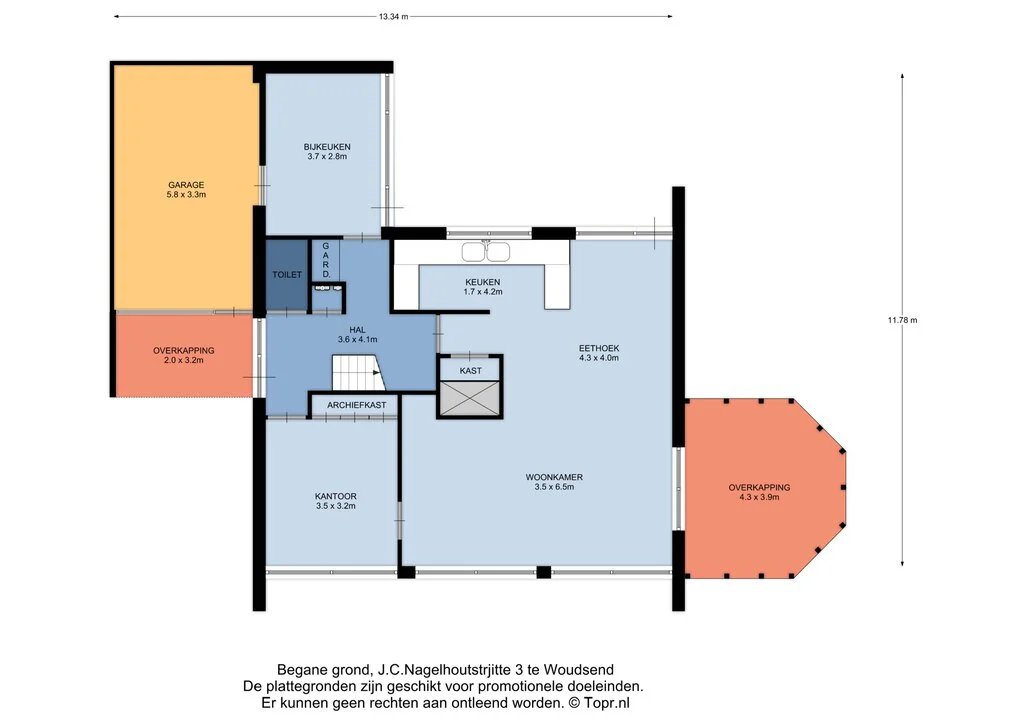 J.C.Nagelhoutstrjitte 3, Woudsend – plattegrond