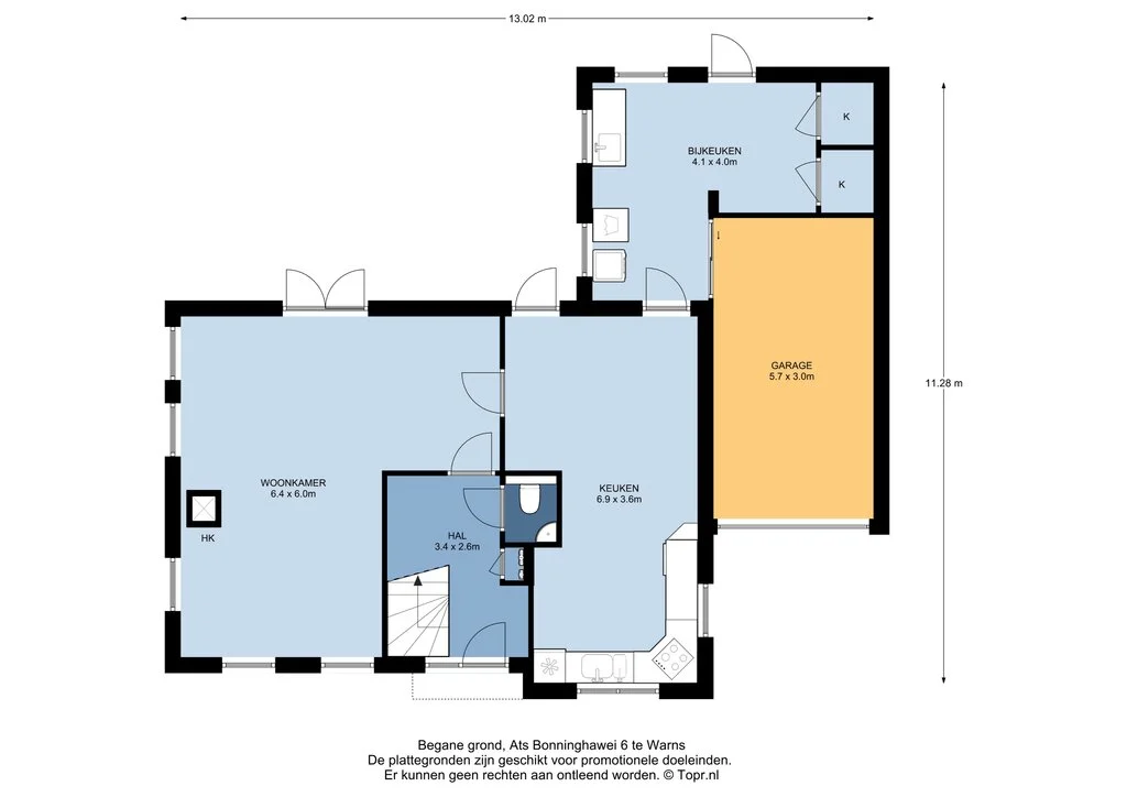 Ats Bonninghawei 6, Warns – plattegrond