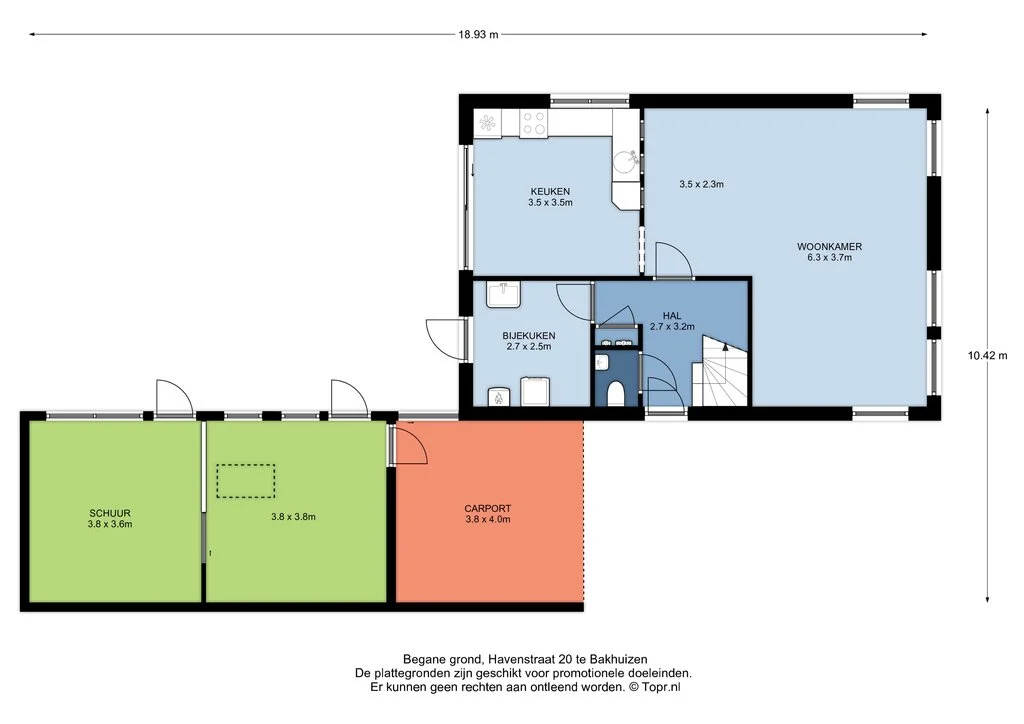 Havenstraat 20, Bakhuizen – plattegrond