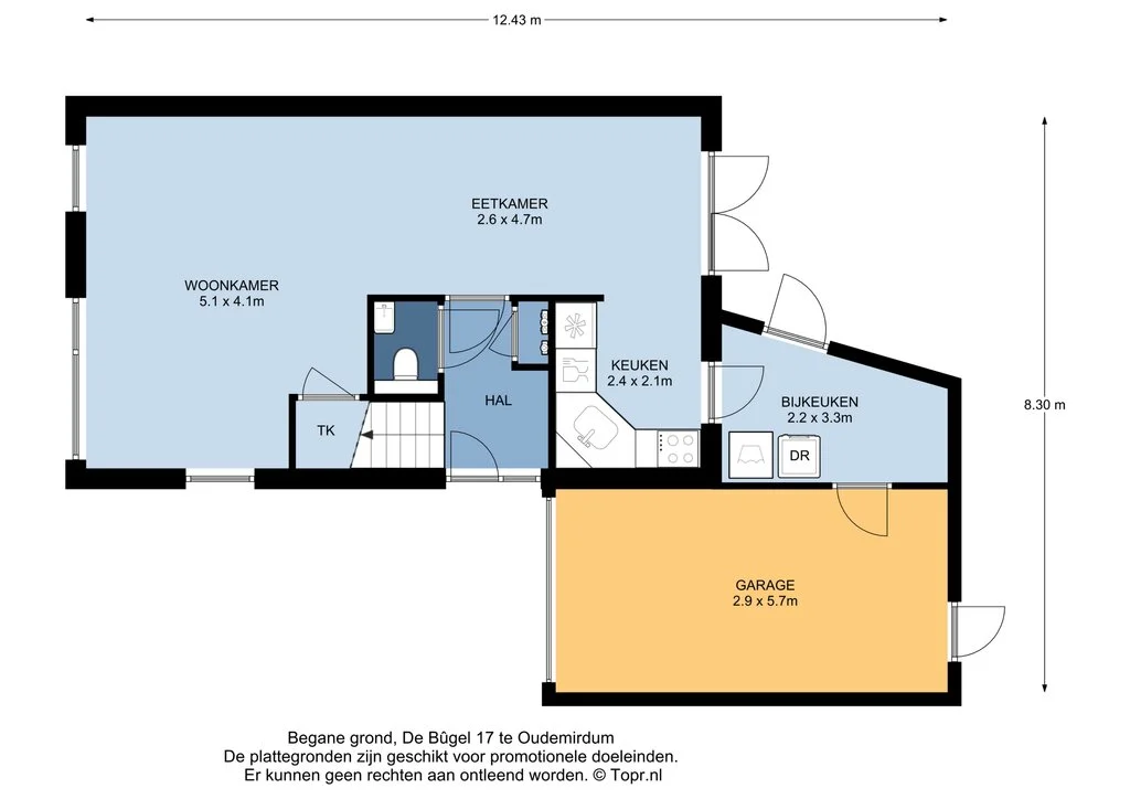 De Bugel 17, Oudemirdum – plattegrond