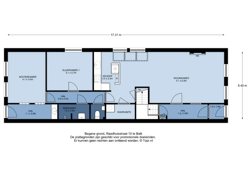 Raadhuisstraat 10, Balk – plattegrond