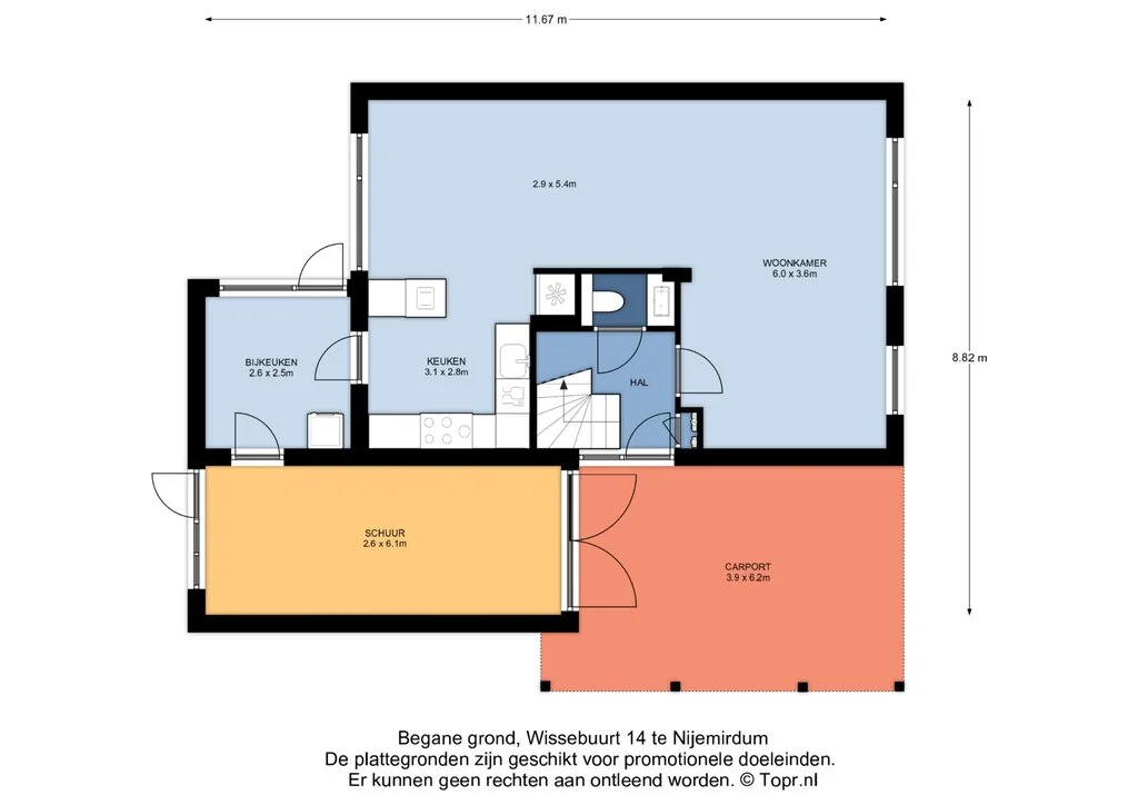 Wissebuurt 14, Nijemirdum – plattegrond