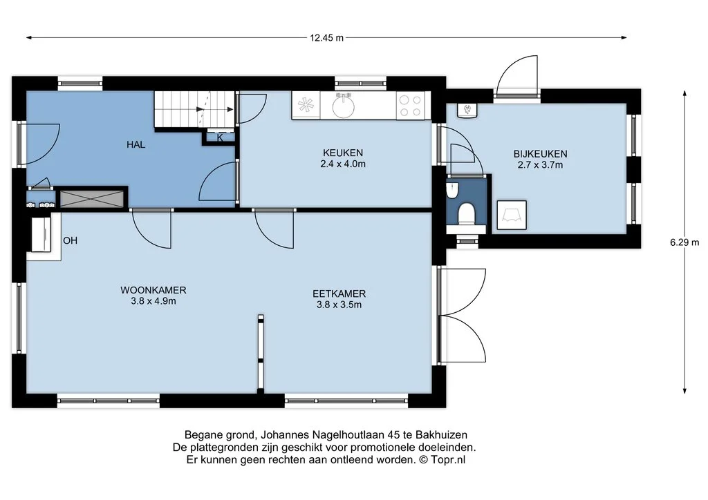Johannes Nagelhoutlaan 45, Bakhuizen – plattegrond