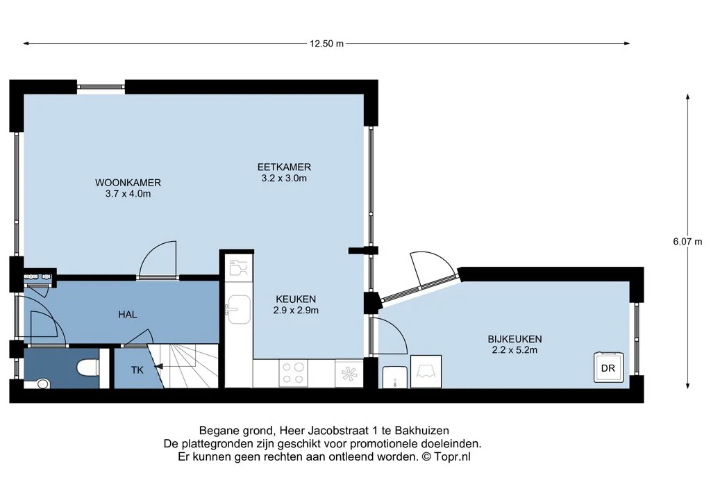Heer Jacobstraat 1, Bakhuizen – plattegrond