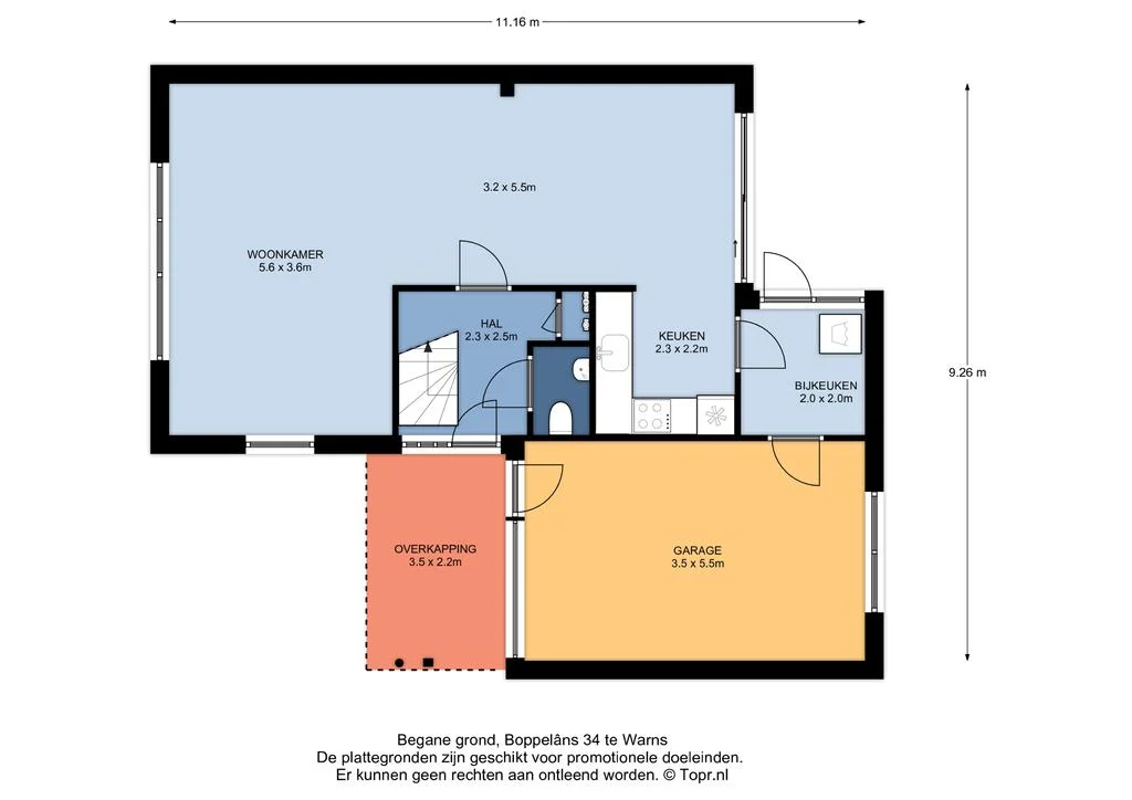 Boppelans 34, Warns – plattegrond