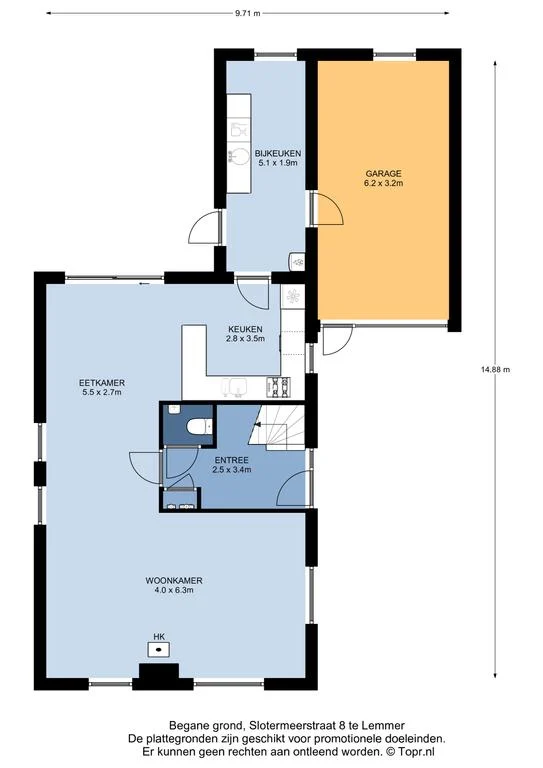 Slotermeerstraat 8, Lemmer – plattegrond
