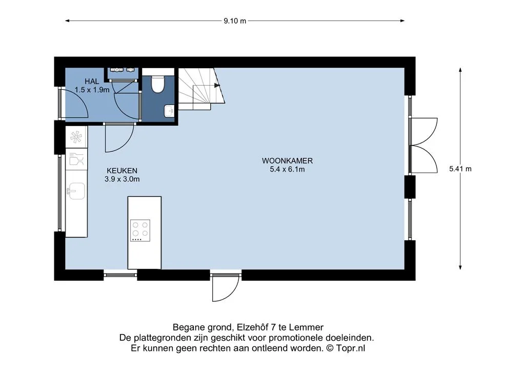 Elzehof 7, Lemmer – plattegrond