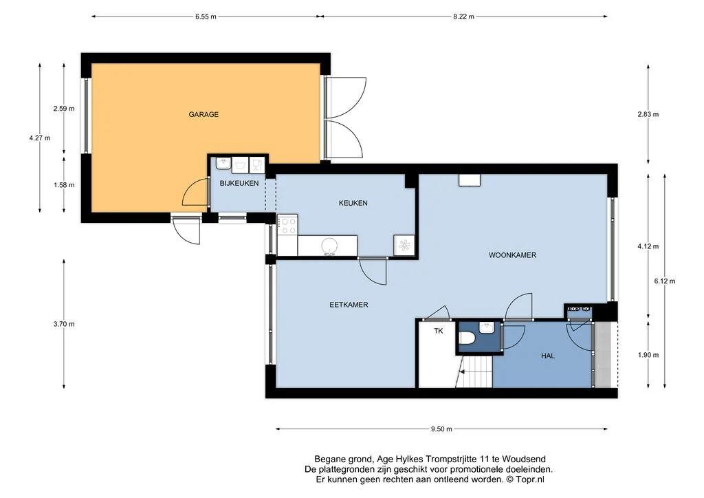 Age Hylkes Trompstrjitte 11, Woudsend – plattegrond