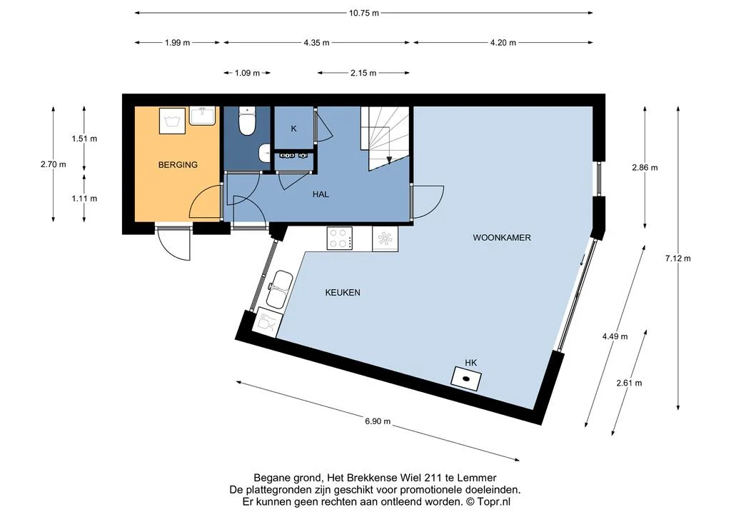 Het Brekkense Wiel 211, Lemmer – plattegrond