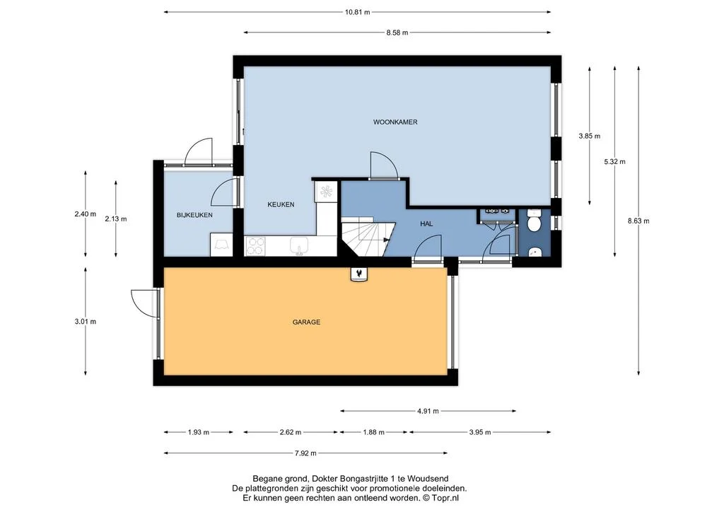 dokter Bongastrjitte 1, Woudsend – plattegrond