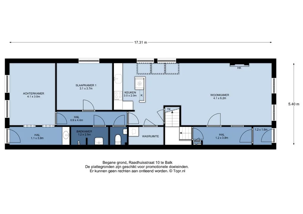 Raadhuisstraat 10, Balk – plattegrond