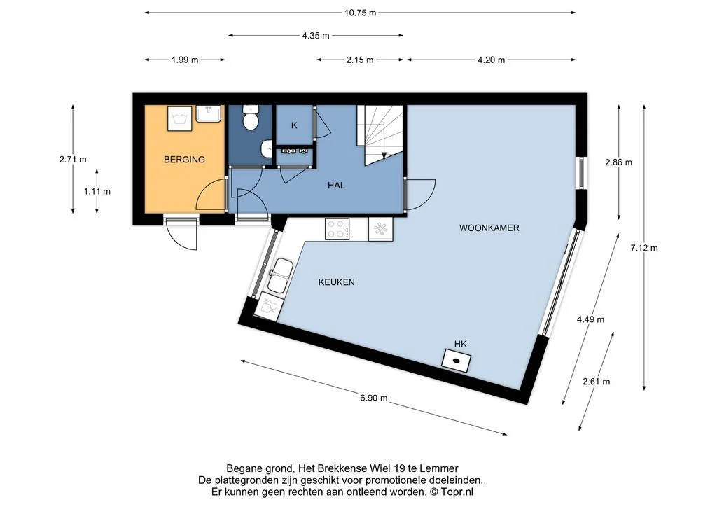 Het Brekkense Wiel 19, Lemmer – plattegrond