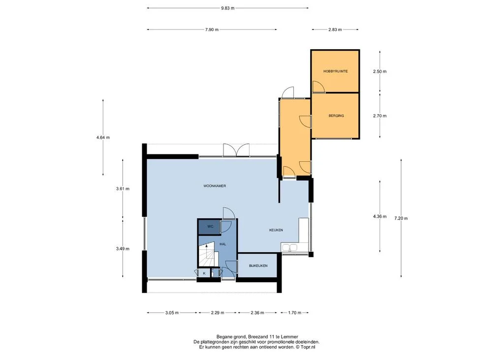 Breezand 11, Lemmer – plattegrond