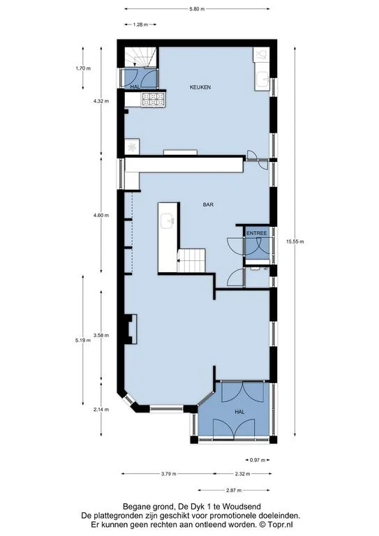 De Dyk 1, Woudsend – plattegrond