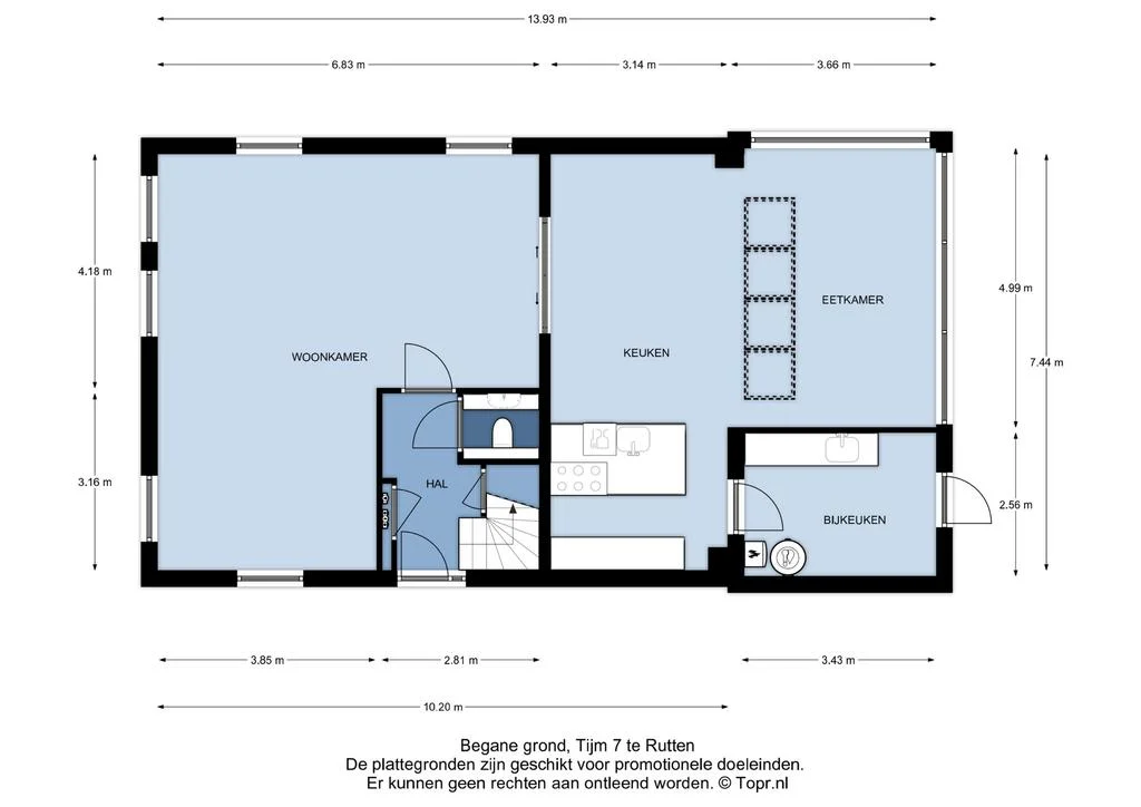 Tijm 7, Rutten – plattegrond