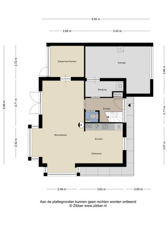 De Greiden 9, Indijk – plattegrond