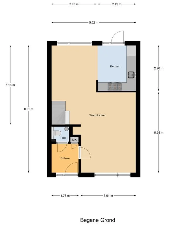 Houtrib 48, Lemmer – plattegrond