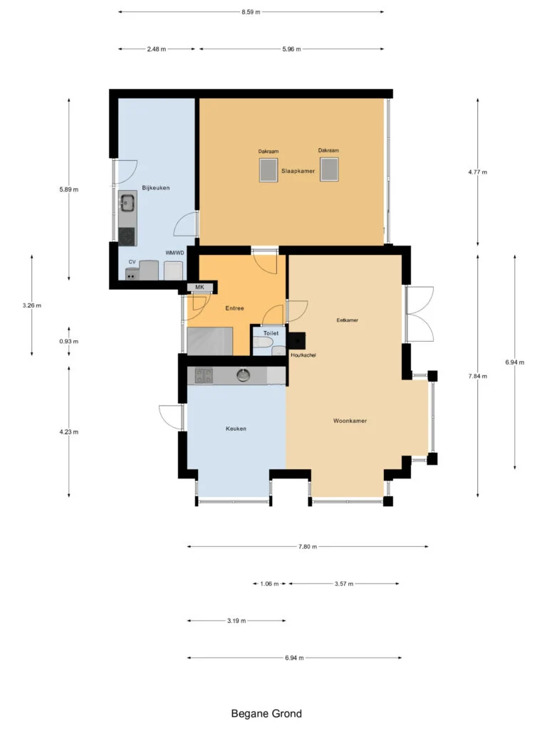 De Greiden 118, Indijk – plattegrond