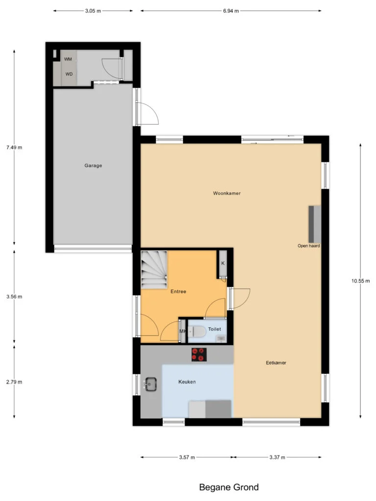 Anne Westerhuisstrjitte 3, Workum – plattegrond