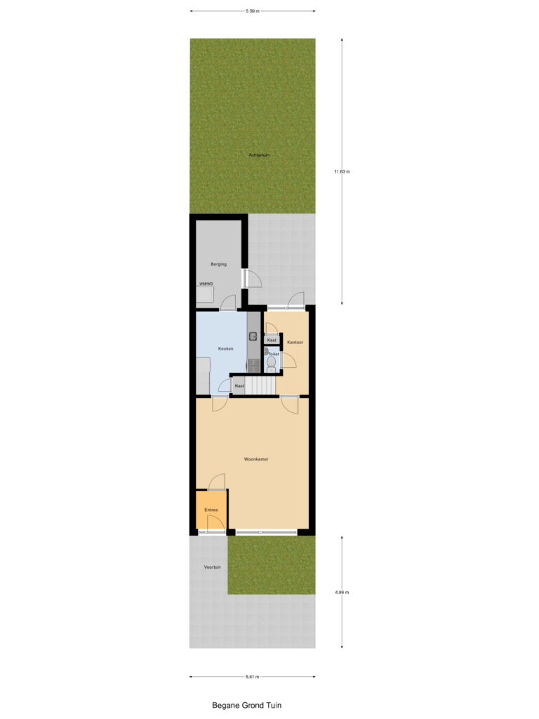 Leegwar 6, Woudsend – plattegrond
